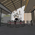 New Chinese-style private room box 3d model