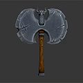 Mythical Battle Axe Weapon With Bat Wing Head And Dragon Ornament Wooden Handle