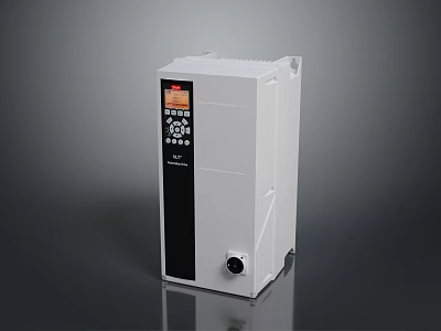 White Computer Control Unit With Digital Display And Control Panel Buttons 3d model