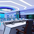 Modern Public Service Hall Interior With Service Counters Digital Screens And Comfortable Seats