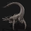 Mythical Monster Creature with Long Neck Multiple Legs and Sharp Teeth 3d model