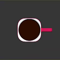 Stylish Pink Swatchlab Mug With White Rim And Coffee Inside