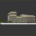 Modern Square Building Design With Inner Courtyard Green Roof Grid Windows And Surrounding Trees