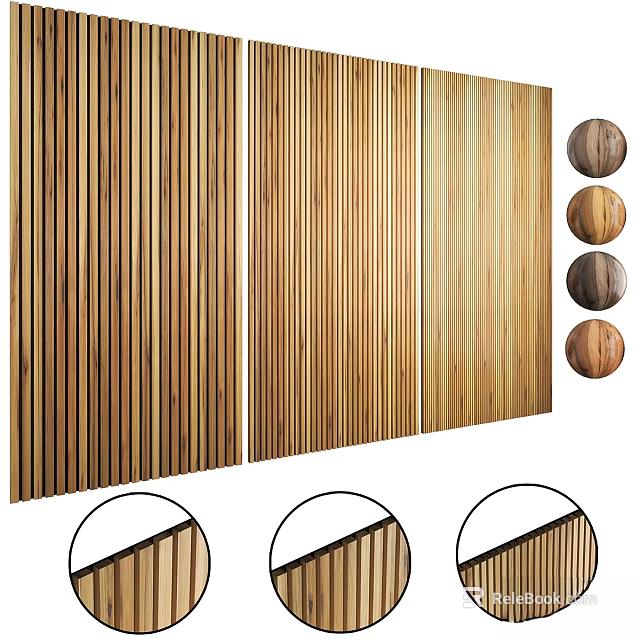 Wooden Wall Decor Panels With Different Natural Textures And Material Options 3d model