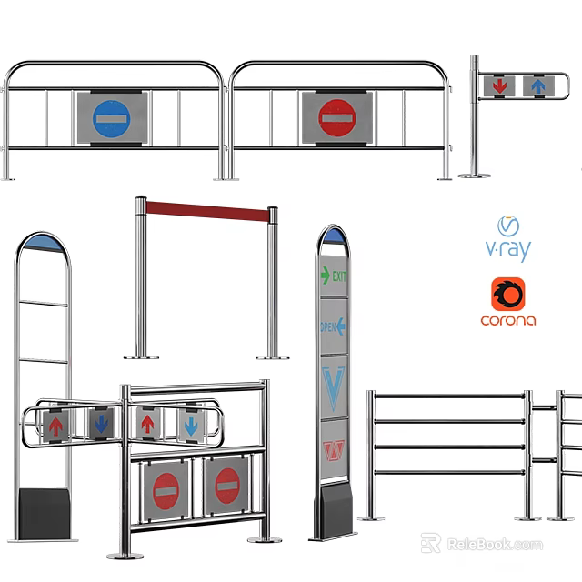 Commercial Equipment Automatic Turnstiles And Access Control Gates For Entry Exit Security Management 3d model 