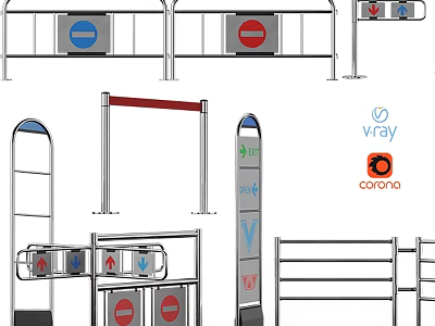 Commercial Equipment Automatic Turnstiles And Access Control Gates For Entry Exit Security Management 3d model