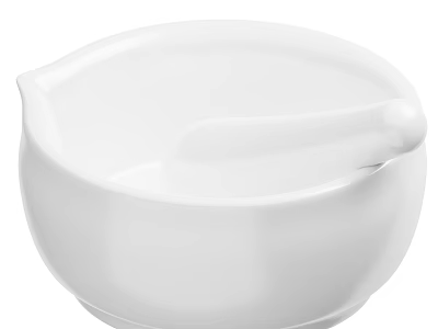 White Ceramic Condiment Jar With Spoon For Modern Kitchen Use 3d model