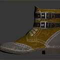 Yellow Daily Life Boots With Straps And Buckles Practical Vintage Style Footwear