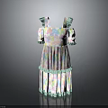 Pastel Tie Dye Off Shoulder Dress With Ruffle Sleeves And Layered Hem