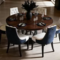 Round Dining Table And Chairs Sets In Various Styles With Decorative Elements