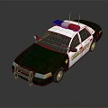 Green And White Sheriff Police Car With Red Blue Emergency Lights