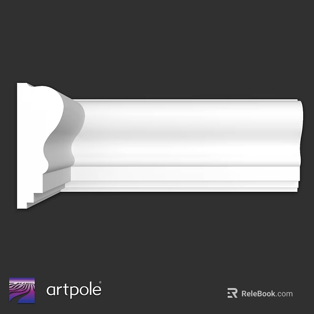 Decorative White Architectural Component With Curved Edges And Layered Design For Interior Decoration 3d model 