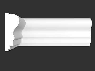 Decorative White Architectural Component With Curved Edges And Layered Design For Interior Decoration 3d model