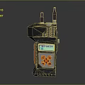 Rugged Gray Walkie Talkie With Dual Antennas Display Screen And Orange Buttons
