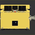 Compact Yellow Electronic Device With Three Black Knobs Switch And Connector 3d model