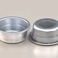 Silver Metal Wash Basin With Smooth Surface And Two Different Styles 3d model