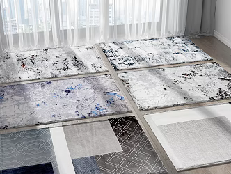Modern Square Carpet Combo 3d model