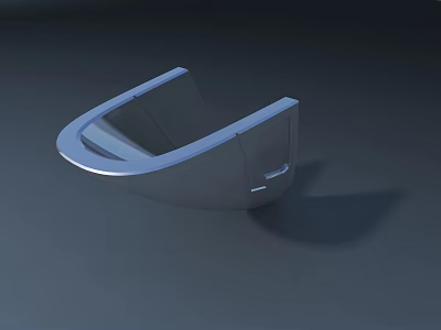 Aircraft Structural Component Featuring Aerodynamic Curved Design And Silver Finish 3d model