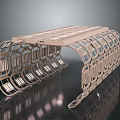 Futuristic Space Station Habitat With Modular Metallic Framework And Transparent Modules 3d model
