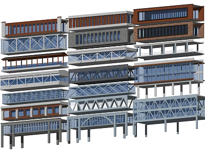 Modern Multi Storey Building Design With Steel Frame Glass Windows And Balconies 3d model