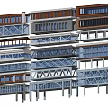 Modern Multi Storey Building Design With Steel Frame Glass Windows And Balconies