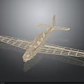 3D Printed White Grid Structured Aerospace Model On Dark Reflective Surface