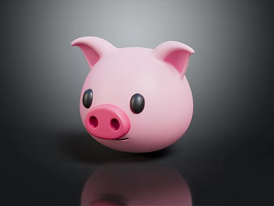 Cute Pink Pig Shaped Decorative Furniture Piece For Home Interior Decoration 3d model