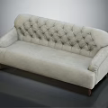 Elegant Beige Sectional Sofa With Tufted Backrest And Wooden Legs Classic Design