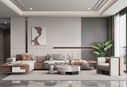 modern living room 3d model