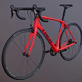 Modern Red Road Bicycle With Sleek Frame And Black Drop Handlebars 3d model