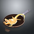 Lizard Shaped Fried Egg in Frying Pan with Golden Color and Tasty Appeal