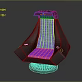 Futuristic Black Chair With Purple Glowing Accents And Geometric Design