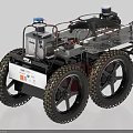 Intelligent Machine With Large Rugged Wheels Metallic Frame And Storage Tank For Outdoor Tasks