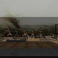 Military History Exhibition Display With Soldier Sculptures And Battle Scene Mural