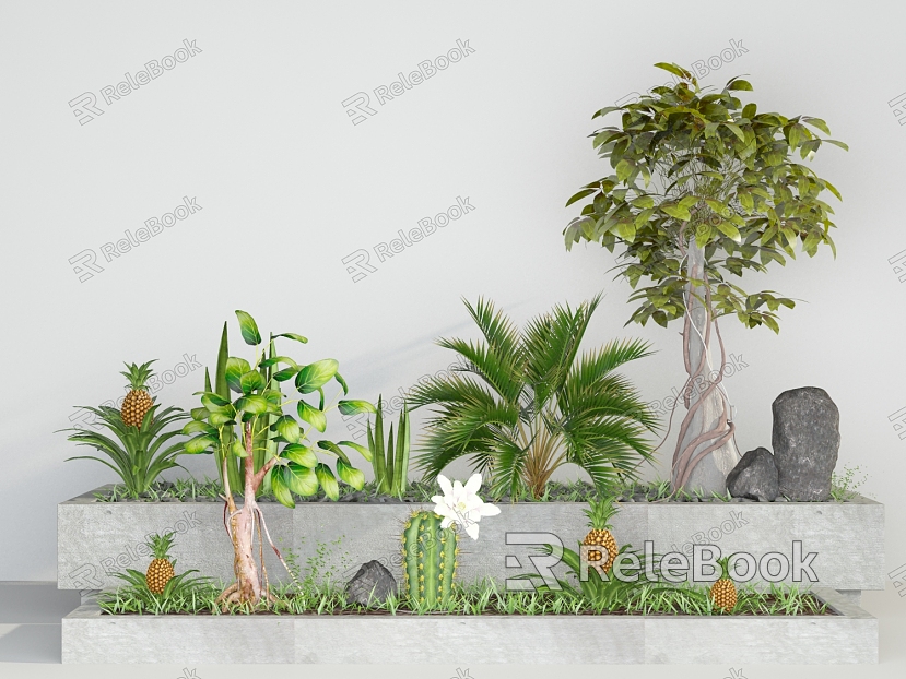 Modern plant plant flower bed flower bowl model