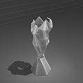 Competition Trophy Concept Magnolia Shape Trophy Super Fine Ornaments 3d model