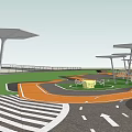 Modern Bridge and Ride 3d model