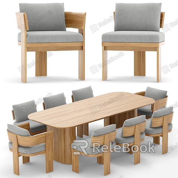 RH Outdoor Solaro Rectangular Table and Chair model