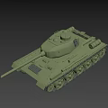 Green Military Tank Model Featuring Long Cannon Turret And Tracked Wheels