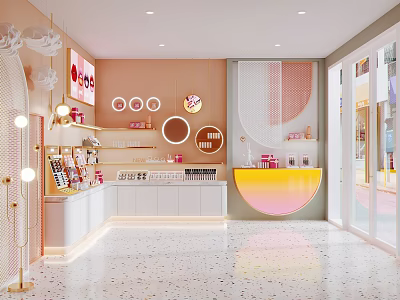 Light Luxury Cosmetics Store Cosmetics Store 3d model