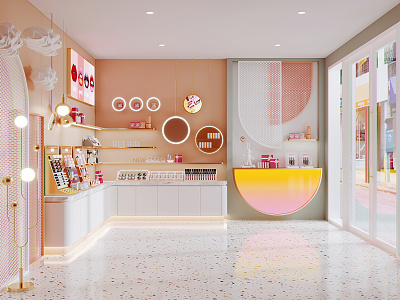 Light Luxury Cosmetics Store Cosmetics Store 3d model