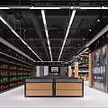 Supermarket Meat Products Area With Fresh Display Counters Clear Signage And Organized Setup