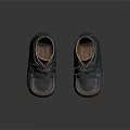 Blue Worn Lace Up Shoes With Vintage Casual Style And Distressed Retro Design