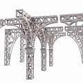 Metal Truss Arched Structures With Industrial Framework And Steel Supports