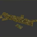 Multiple Camouflage Weapon Storage Bags Folded And Scattered On Gray Surface