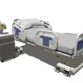 Adjustable Medical Bed with Side Rails Mattress and Bedside Cabinet for Hospital Use
