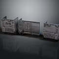 Industrial Metal Equipment Units With Control Panels And Electronic Components
