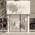 Modern Clothing Store Interior With Clothes On Racks Mirror Sofa And Display Table