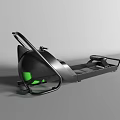 Black Frame Rowing Machine With Green Accents For Home Gym Fitness Workout Equipment