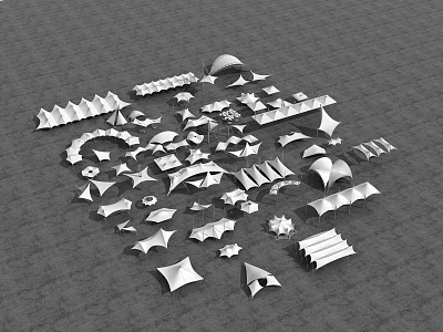 Tensile Membrane Various Structural Design Types And Shapes For Architectural Projects 3d model